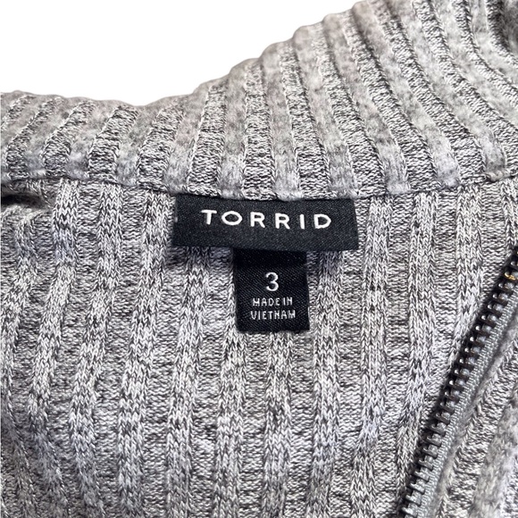 Torrid grey ribbed 1/2 zip knit sweater women’s size 3X - Picture 3 of 5